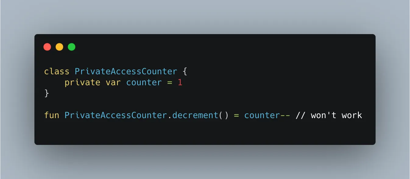 Extension: private member